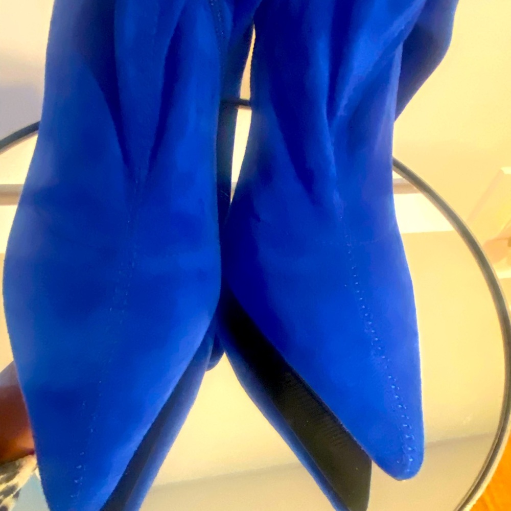 AZALEA WANG Cobalt Blue Thigh high boots